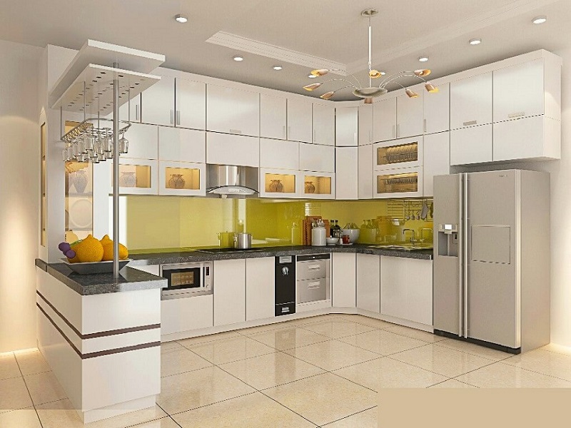 Gam màu sáng giúp thiết kế căn bếp rộng rãi và thoáng hơn