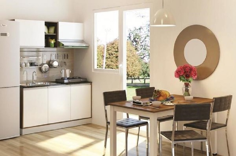 Phòng bếp kết hợp phòng ăn giúp tối ưu hóa không gian sống