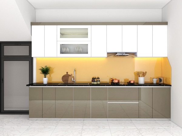 Tủ bếp laminate hiện đại, thích hợp cho gia đình 4 thành viên
