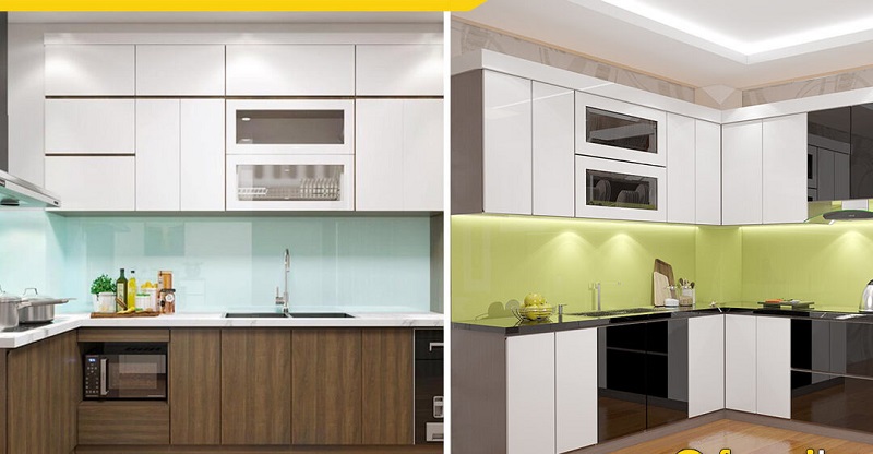 So sánh tủ bếp Laminate với tủ bếp Acrylic