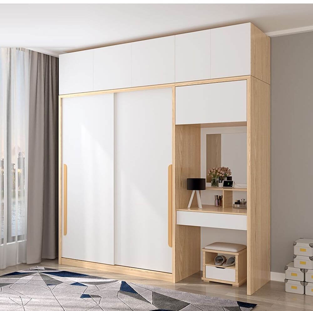 Tủ gỗ công nghiệp 2 cánh kết hợp bàn trang điểm tiện nghi. Tủ gỗ công nghiệp 2 cánh kết hợp bàn trang điểm tiện nghi.