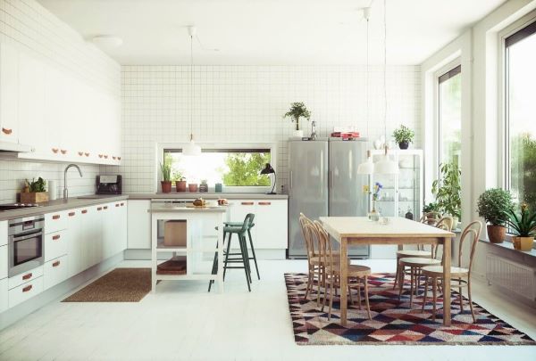 Phòng bếp dạng đơn chữ L theo phong cách Scandinavian