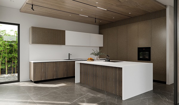 Mẫu thiết kế phòng bếp 15m2 theo phong cách cổ điển