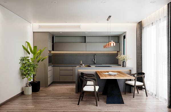 Tổng hợp mẫu thiết kế phòng bếp 20m2 dành cho căn hộ theo phong cách hiện đại