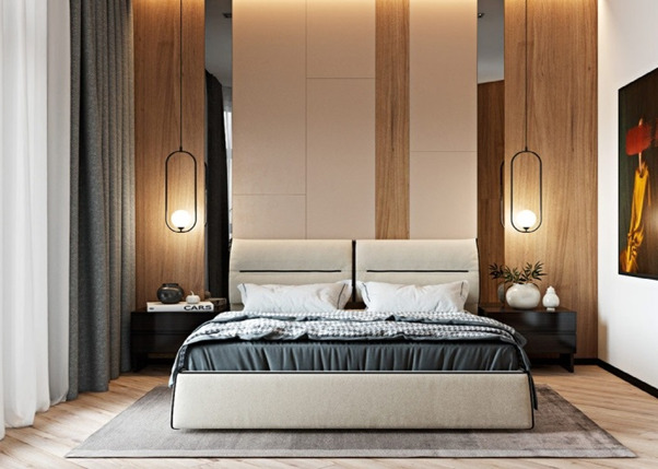 Phong cách hiện đại trong thiết kế phòng ngủ vợ chồng.