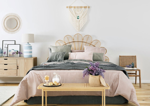 Mộc mạc và ấm áp được ưu tiên trong thiết kế phòng ngủ