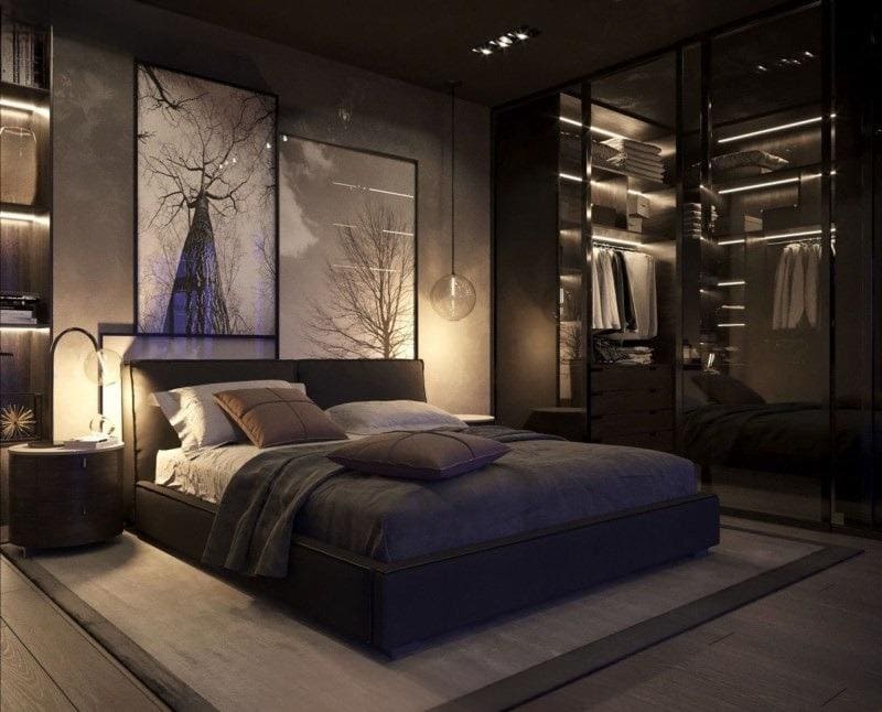 Sự kết hợp giữa phòng ngủ và phòng thay đồ mở tạo nên không gian sống hiện đại và tiện ích.