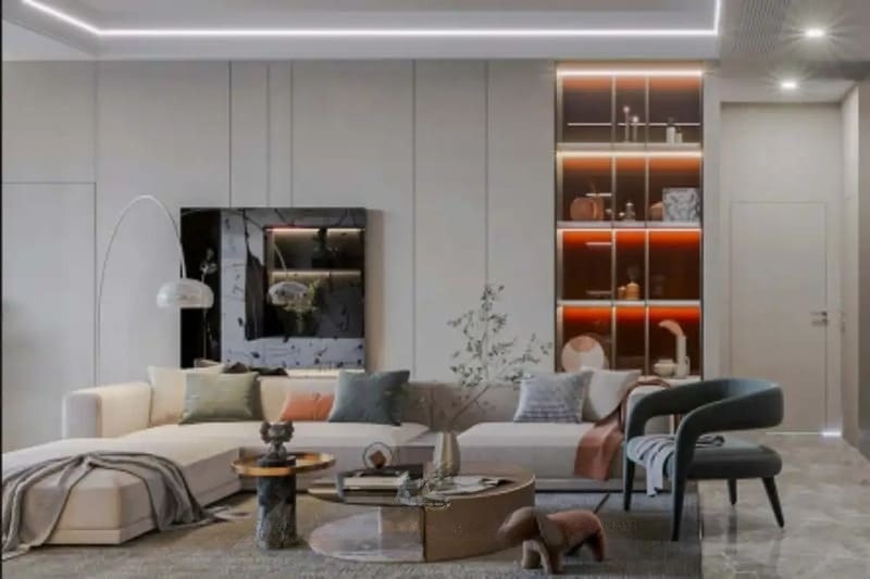 Phong cách luxury cho phòng khách ở nhà chung cư 100m2