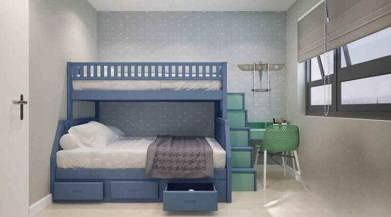 Phòng ngủ dành cho bé trong chung cư 77m2 3 phòng ngủ