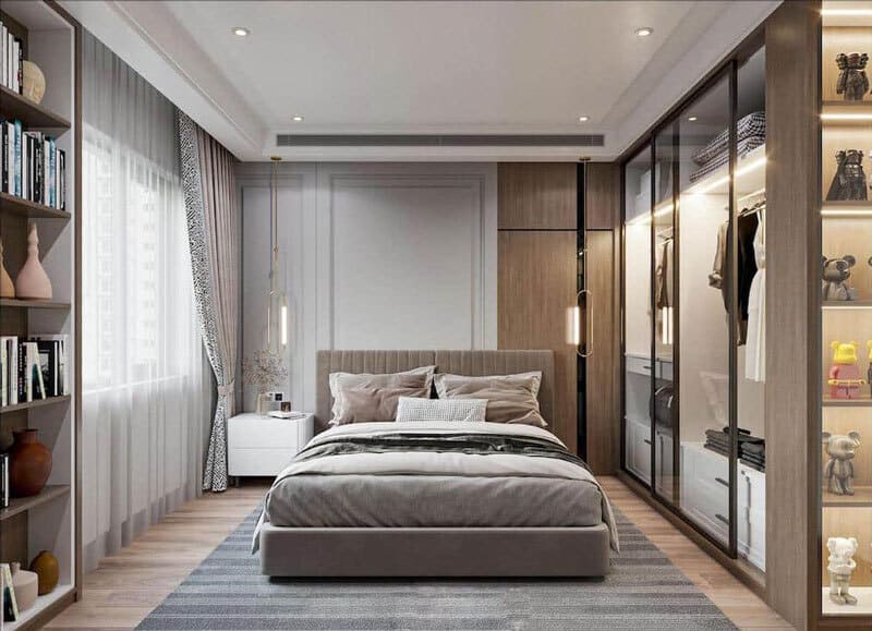 Phòng ngủ hiện đại và sang trọng cho căn hộ chung cư 77m2