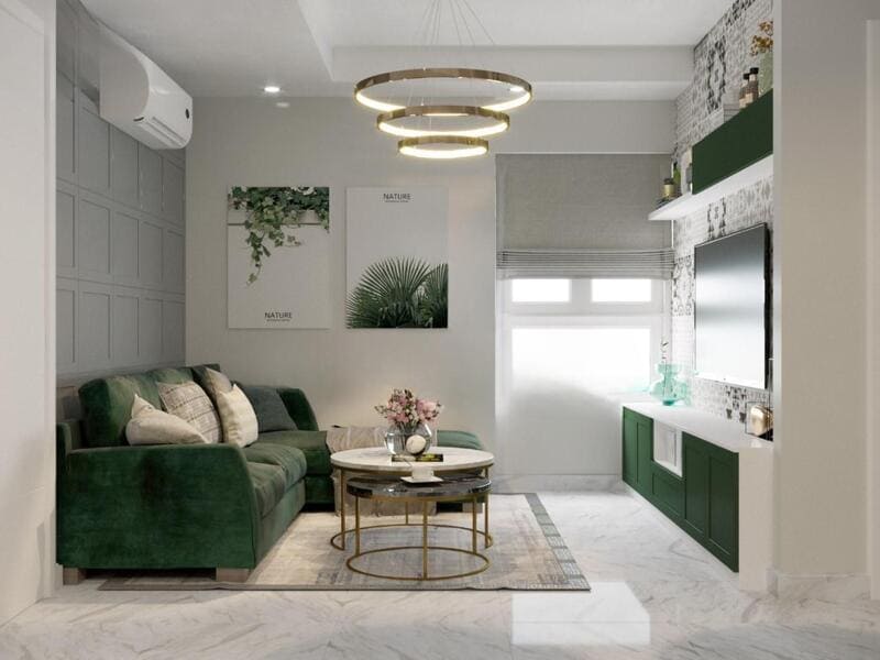 Thiết kế nội thất chung cư 77m2 mang phong cách Đông Dương, tinh tế và ấm áp.