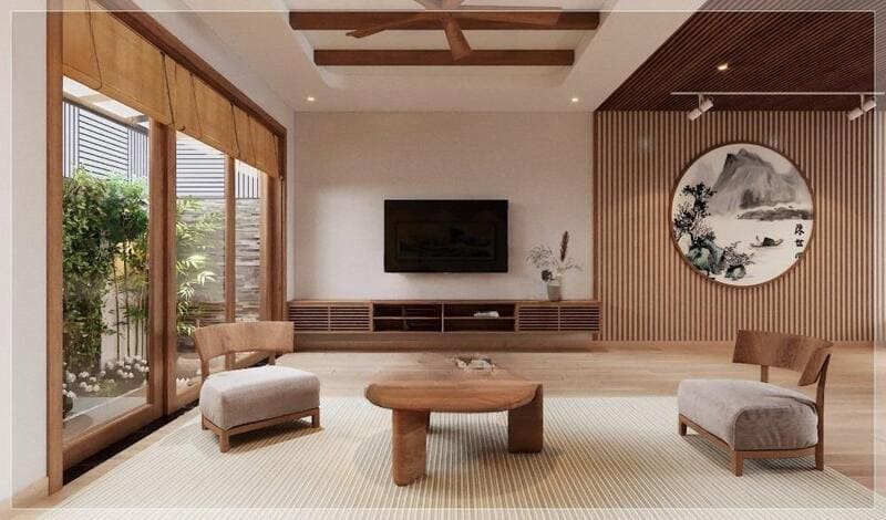 Thiết kế nội thất chung cư 90m2 phong cách Nhật Bản thanh lịch và tinh tế