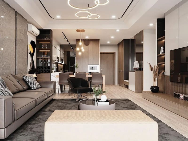 Thiết kế hướng đến sự tối giản và thông minh cho nội thất chung 90m2