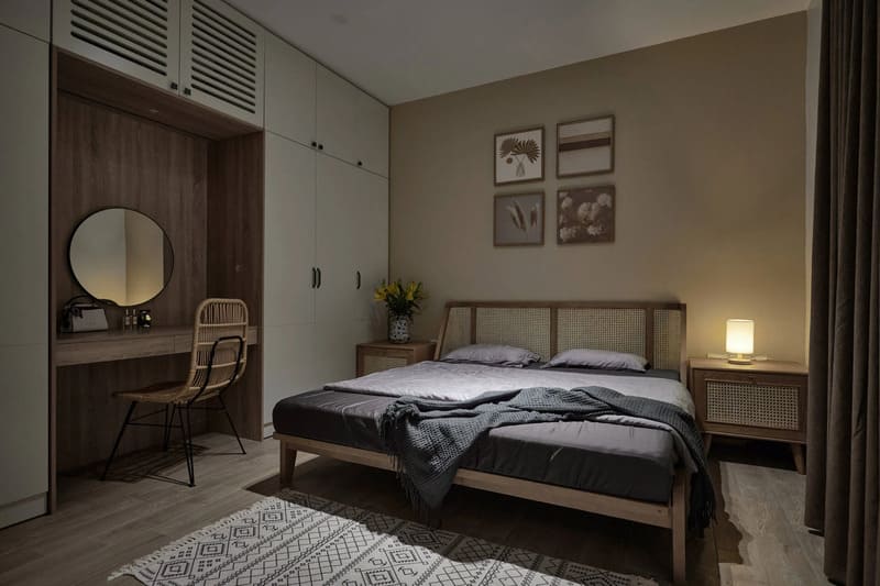Phòng ngủ được thiết kế nhấn mạnh vào sự yên bình và sự thư thái dành cho người già